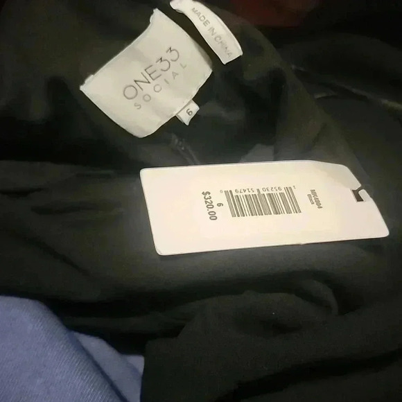 ONE33 SOCIAL BLACK ASYMMETRICAL RUFFLE MINI DRESS SIZE 6 - Picture 3 of 3